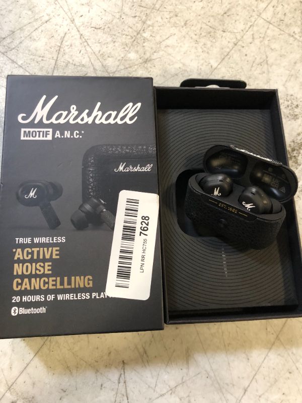 Photo 2 of Marshall Motif True Wireless Noise Canceling Headphones, Black