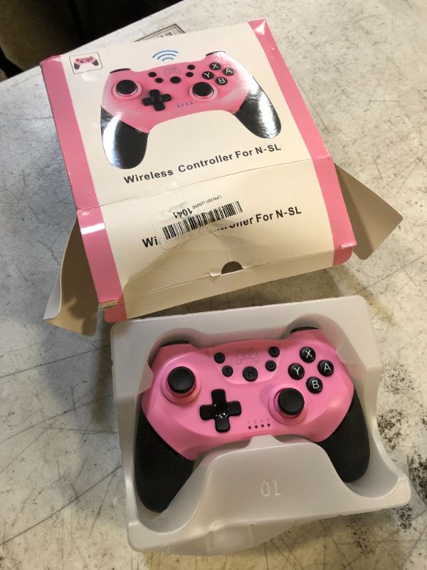 Photo 2 of Rzzhgzq [2022 Newest Version] Wireless Controller for Switch/Switch Lite,Pink Switch Pro Controller Gamepad Joypad Remote with Gyro Axis, Turbo and Adjustable Dual Shock Wireless Controller for Girl