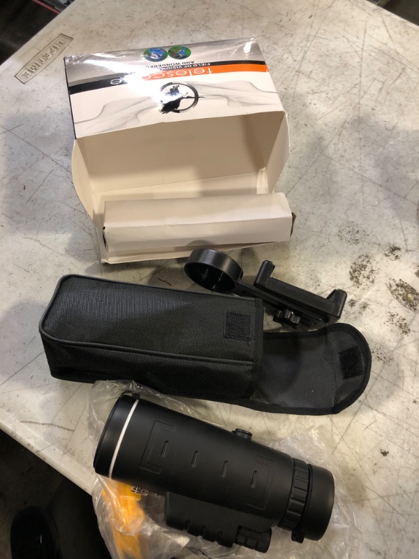 Photo 2 of JiaSifu 40x60 High Definition Monocular Telescope with Smartphone Adapter, BAK4 Prism FMC Monocular with Clear Low Light Vision for Wildlife Hunting Camping Travelling?LD006-00A-PDQ-1?