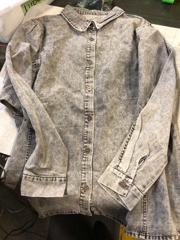 Photo 1 of DENIM BUTTON DOWN SHIRT 2XL GREY