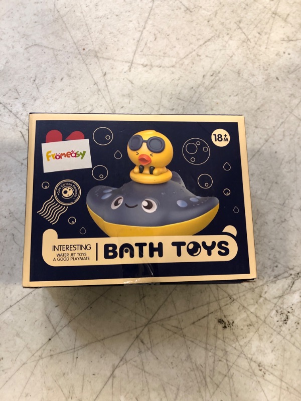 Photo 2 of Bath Toys, Whale Bath Toy Sprinkler, Stingray Automatic Spray Water, Induction Sprinkler Bathtub Baby Toys for Infants Toddlers, Pool Bathroom Baby Toy Boys & Girls Gift