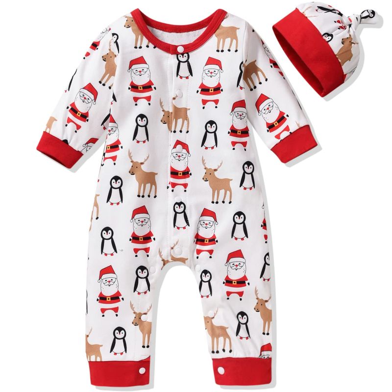 Photo 1 of Aalizzwell Newborn Infant Baby Boys Girls Christmas Romper 2T Months Christmas-4