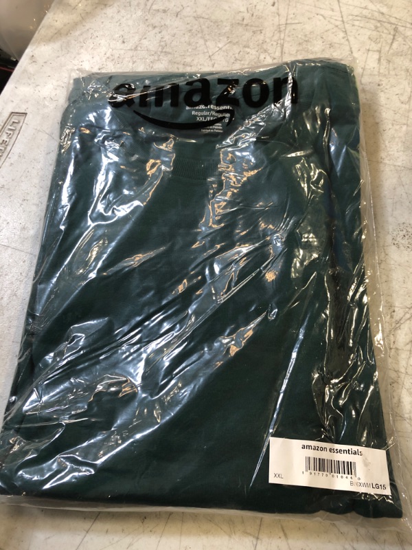 Photo 2 of Amazon Essentials Men's Short-Sleeve Crewneck T-Shirt, Pack of 2 2 Dark Green XX-Large