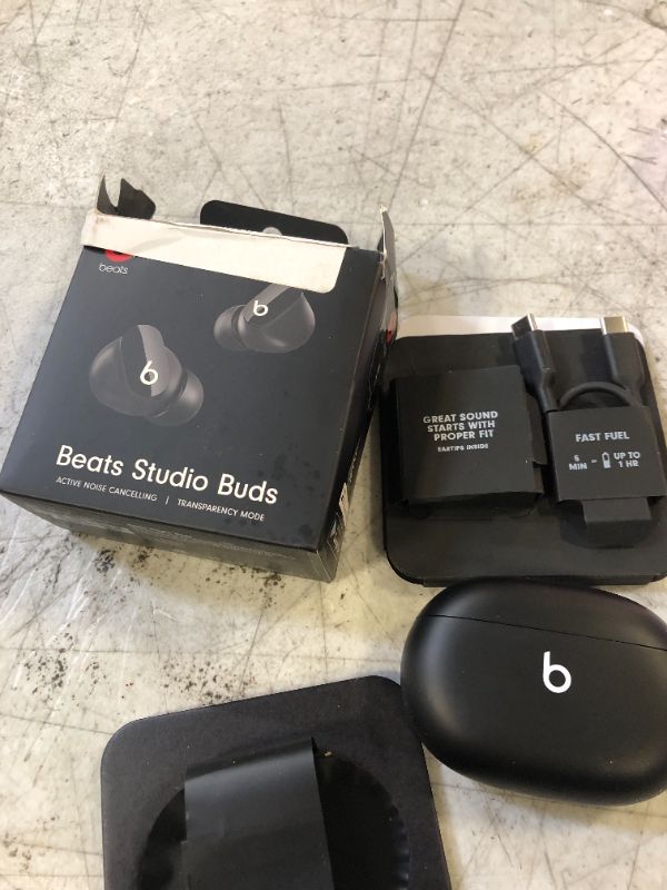 Photo 4 of Beats Studio Buds - True Wireless Noise Cancelling Earbuds - Black with AppleCare+ (2 Years) Black Studio Buds w/ AppleCare+