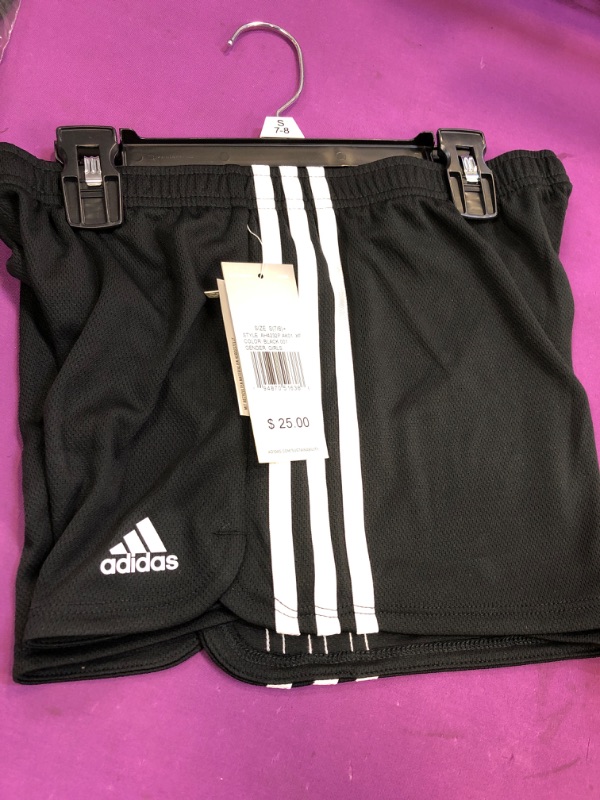 Photo 2 of adidas Girls' Big 3-Stripes Mesh Shorts Small Plus Adi Black