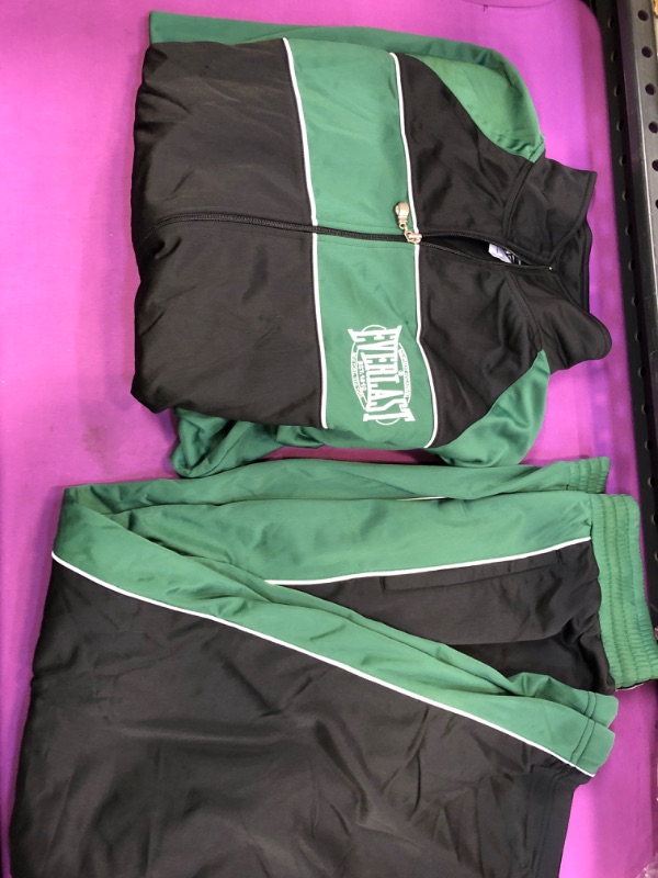 Photo 1 of MENS EVERLAST TRACKSUIT PANT SET SIZE LARGE  GREEN BLACK