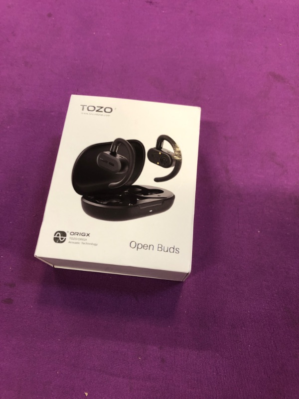 Photo 3 of TOZO OpenBuds Lightweight True Open Ear Wireless Earbuds with Multi-Angle Adjustment, Bluetooth 5.3 Headphones with Dual-Axis Design for Long-Lasting Comfort, Crystal-Clear Calls for Driving, Black