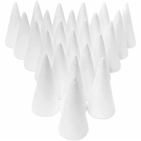 Photo 1 of 30 pc Styrofoam Cones For Arts and Crafts