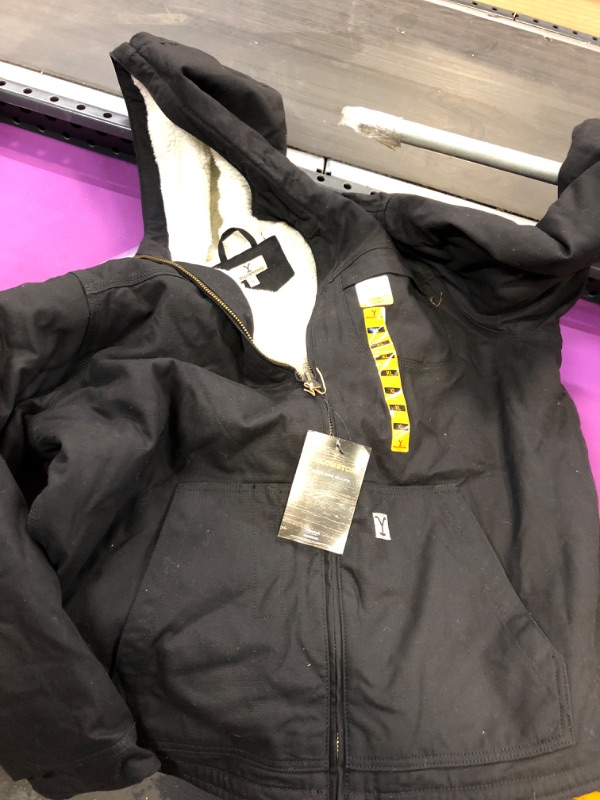 Photo 1 of Black Yellowstone Hooded Jacket Wool Lined Size XL