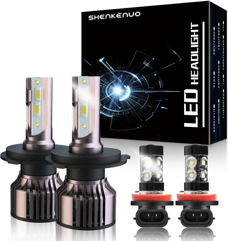 Photo 1 of SHENKENUO Fit For Toyota Tundra (2014-2021) 9003/H4 High/Low Beam Halogen Replacement LED Bulbs + H16/H11 LED Fog Light Bulbs,6500K Cool White Plug-n-Play,Pack of 4 (Year:2014-2021)