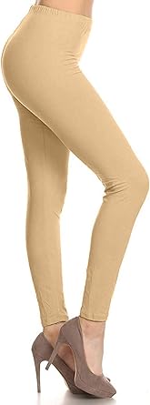 Photo 1 of Leggings Depot Women's High Waist Leggings Soft 1” Waistband Solid Leggings Pants - Regular, Plus, 1X3X, 3X5X
