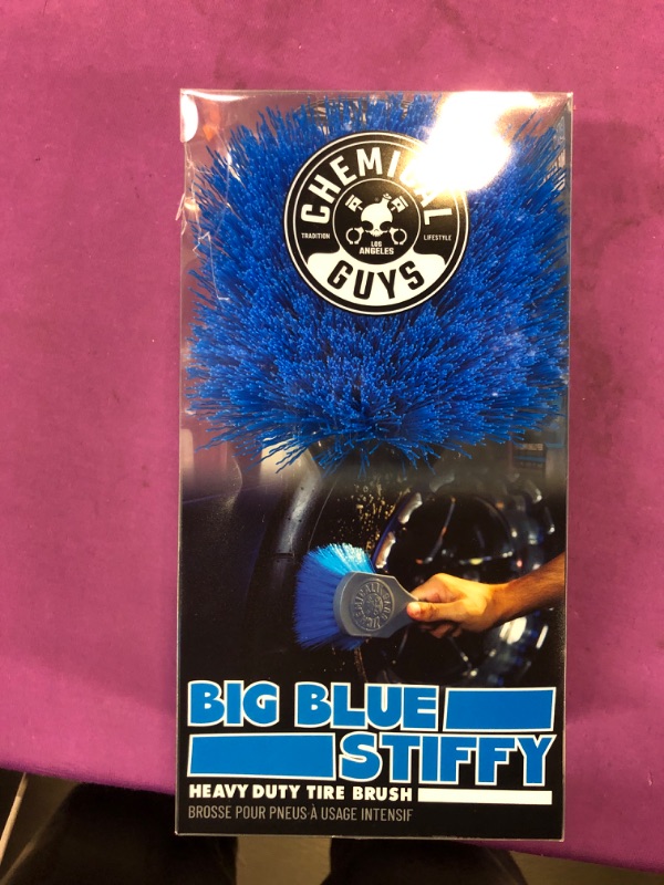 Photo 4 of Chemical Guys ACCG05 Big Blue Stiffy Heavy Duty Tire & Upholstery Cleaning Brush, (Safe for Cars, Trucks, SUVs, RVs, Motorcycles, & More) Blue