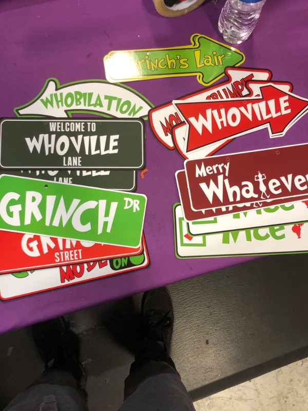 Photo 1 of 18PCS Grinchs Ornaments for Christmas Tree,Grinchs Tree Decor, Whoville Christmas Decorations Paper Hanging Ornaments for Winter Xmas Party Favor Supplies