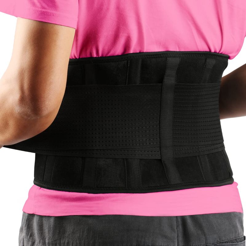 Photo 1 of Back Brace Lumbar Back Support Belt for Lower Back Pain Relief - Waist Trainer Belt for Men and Women - Lower Back Brace for Sciatica, Herniated Disc
