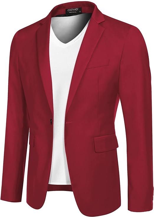 Photo 1 of COOFANDY Mens Sport Coat Casual Blazer One Button Business Suit Jacket