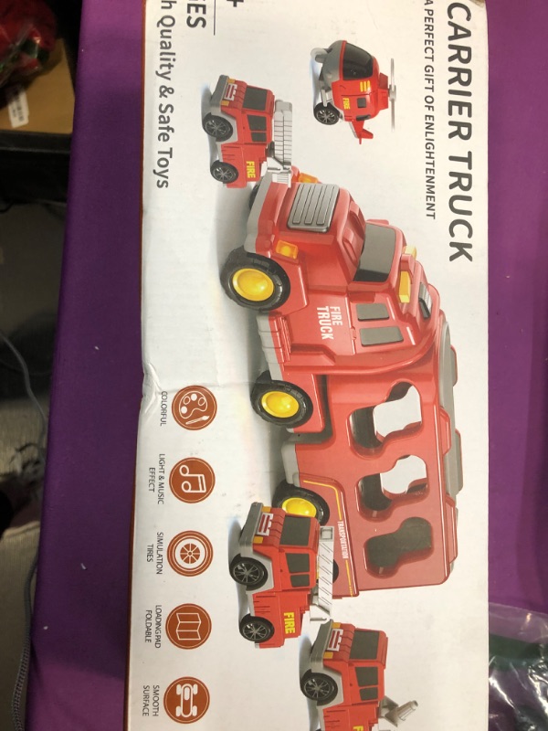 Photo 2 of Bennol Toddler Trucks Toys for Boys Age 1-3 3-5, 5 in 1 Fire Car Truck for Toddlers Boys Girls 1 2 3 4 5 6 Years Old, Toddler Boy Toys Christmas Birthday Gift Car Sets with Light Sound FIRE TRUCKS