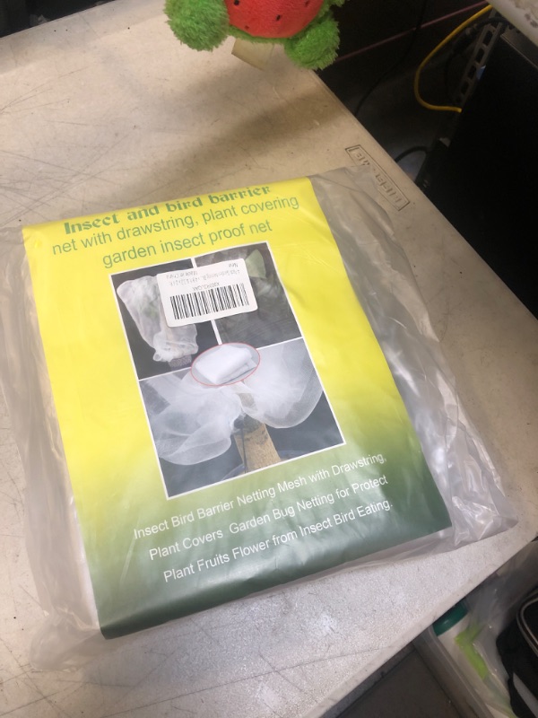 Photo 1 of 4 Pack Garden Mesh Netting for Plants Fruits Blueberry Bushes Protection Netting Covers Bags with Drawstring, 2 Sizes Tomato Protective Cover Bird Netting Garden Plant Barrier Bags for Vegetables Tree
