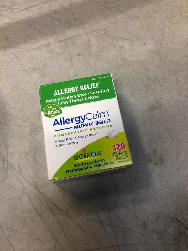 Photo 2 of Boiron AllergyCalm Tablets for Relief from Allergy and Hay Fever Symptoms of Sneezing, Runny Nose, and Itchy Eyes or Throat - 120 Count ( EXP:07/27) 