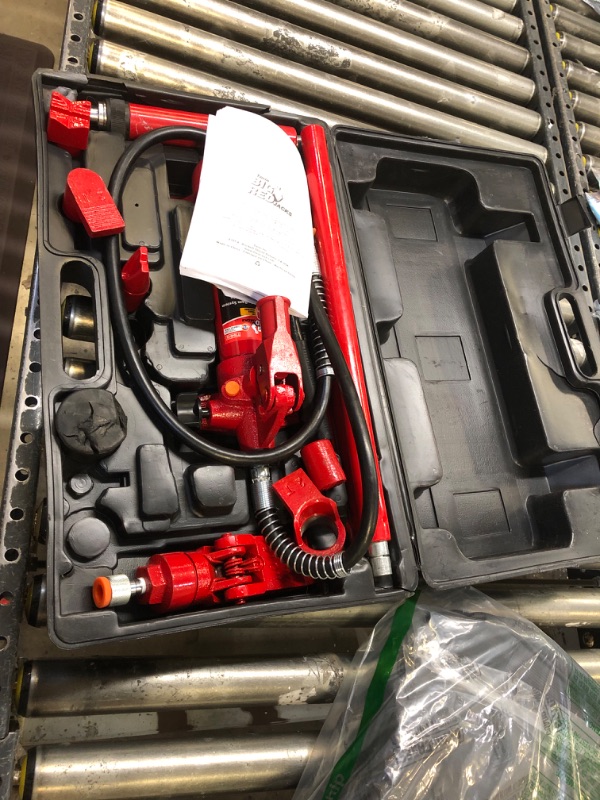 Photo 2 of BIG RED T70401S Torin Portable Hydraulic Ram: Auto Body Frame Repair Kit with Blow Mold Carrying Storage Case, 4 Ton (8,000 lb) Capacity, Red