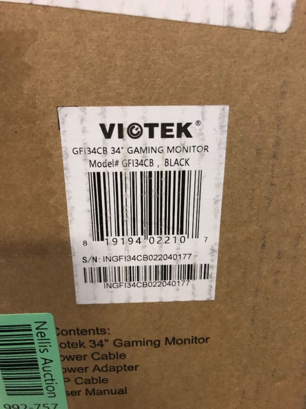 Photo 2 of Viotek GFI34CB 34-Inch IPS Ultrawide Full HD Monitor | 21:9 2560 x 1080p | 75Hz 7ms (OD) | FreeSync & G-Sync-Compatible | 2X HDMI 2.0, DP | Zero Dead Pixel Warranty