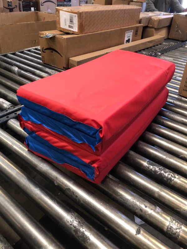 Photo 2 of 1.5 Inch Thick, 4-Section Rest Mat, Red/Blue, Great for School, Daycare, Travel, and Home, 100% Made in the USA