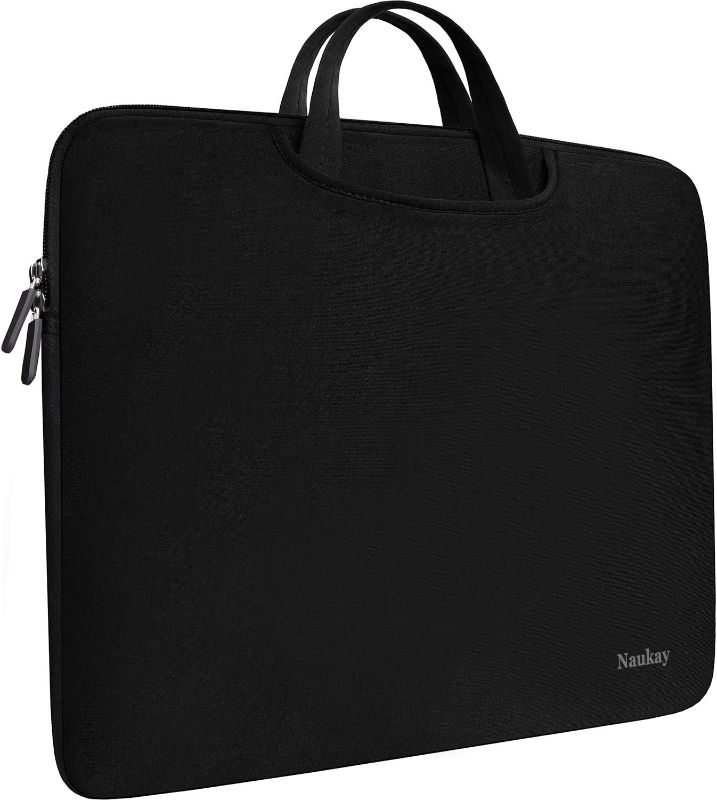 Photo 1 of Laptop Sleeve Bag 15.6 Inch, Durable Slim Briefcase Handle Bag & with Two Extra Pockets,Notebook Computer Protective Case for 15 15.6 inch HP, Dell, Acer, Asus, Chromebook, Ultrabook,Black
