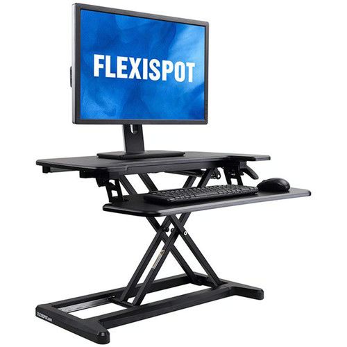 Photo 1 of FlexiSpot 28.4" Alcove Sit-Stand Desk Riser with Keyboard Tray (Black)
