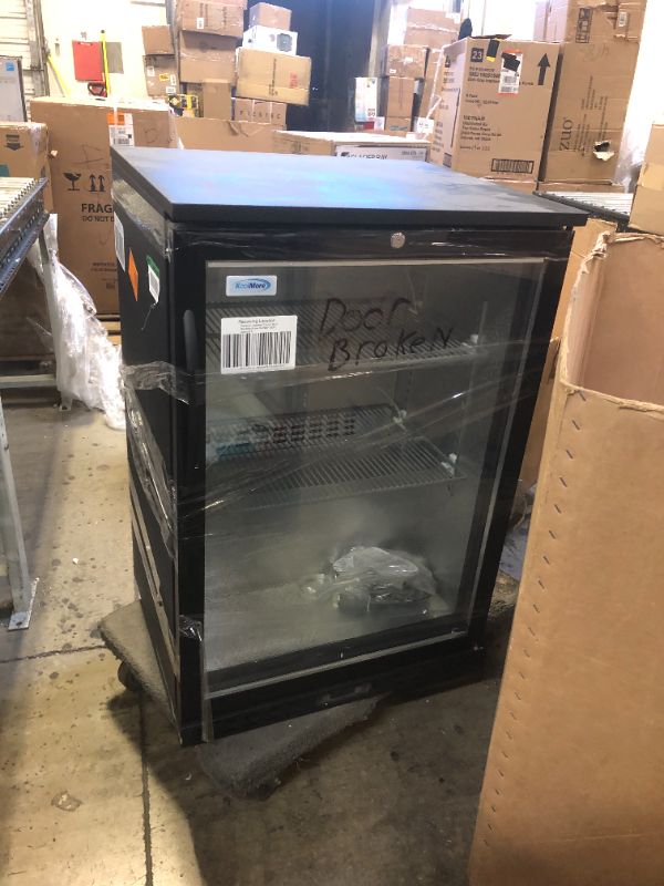 Photo 2 of 24 in. W 4.6 cu. ft. Commercial Glass Door Counter Height Back Bar Cooler Refrigerator with LED Lighting in Black
