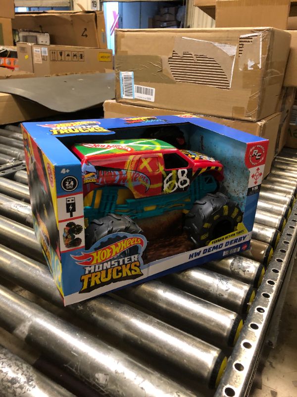 Photo 2 of ?Hot Wheels RC Monster Trucks 1:15 Scale HW Demo Derby, 1 Remote-Control Toy Truck with Terrain Action Tires, Toy for Kids 4 Years Old & Older HW DEMO DERBY RC