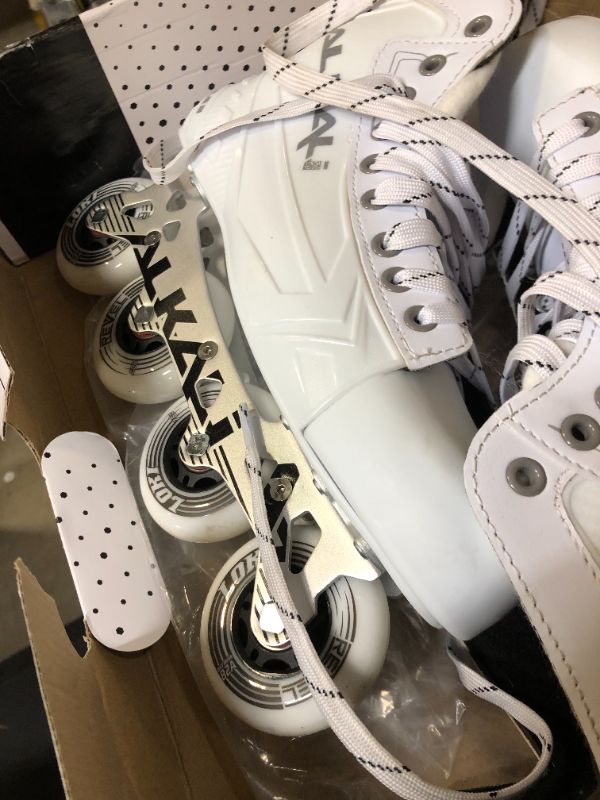 Photo 2 of Alkali Cele III Senior Adult Junior Kids Inline Roller Hockey Skates, New for 2023 Skate Size 12 (Shoe Size 13-13.5)