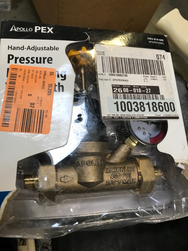 Photo 2 of 3/4 in. Bronze Double Union PEX-B Water Pressure Regulator with Gauge
