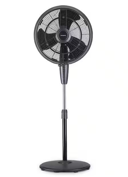 Photo 1 of 18 in. 3-Speed Wide-Angle Oscillating Outdoor Personal Fan Misting and Pedestal for Cool Down 500 sq. ft. - Black

