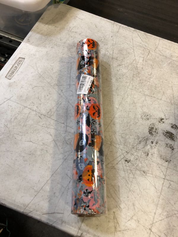 Photo 2 of 100 Ft X 32 in Halloween Cellophane Wrap Roll 2.3 Mil Thick Halloween Cellophane Bags Crystal Clear with Special Pumpkin Ghost Spider Wrap Cellophane for Halloween Wrapping Gifts