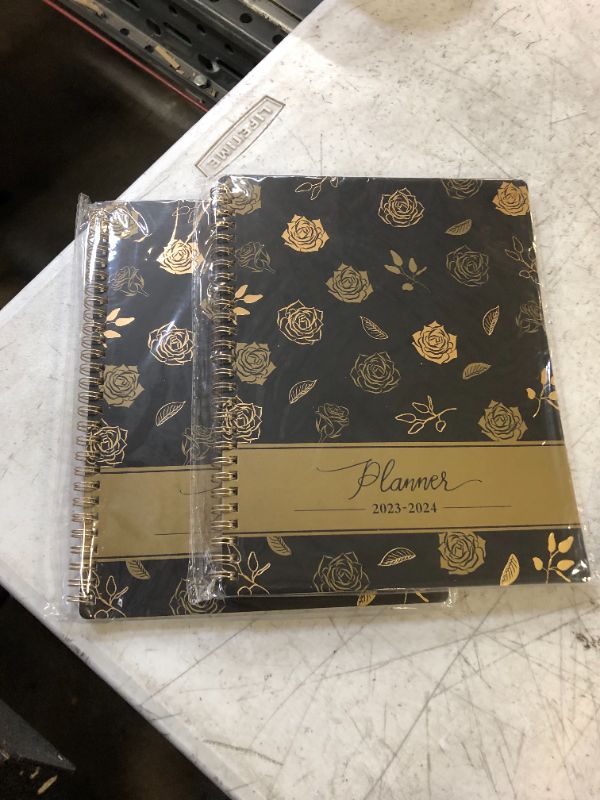 Photo 2 of 2 PCK - Planner 2023-2024 - July 2023-June 2024, 2023-2024 Academic Planner with Weekly and Monthly Spreads, 8" x 10", Academic Planner 2023-2024 with Tabs, Sturdy Cover, Thick Paper, Twin-wire Binding Black-2