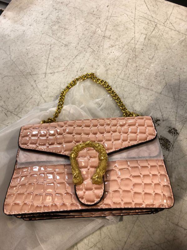 Photo 1 of Qiayime Women's Small Pearl Purse and Handbag Top Handle Tweed Beaded Chain Evening Satchel Shoulder Bag Clutch Crossbody Bag (pink)