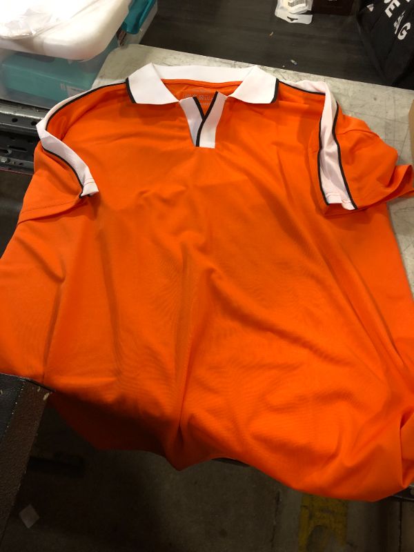 Photo 1 of MENS STRETCHY POLO SHIRT ORANGE LARGE
