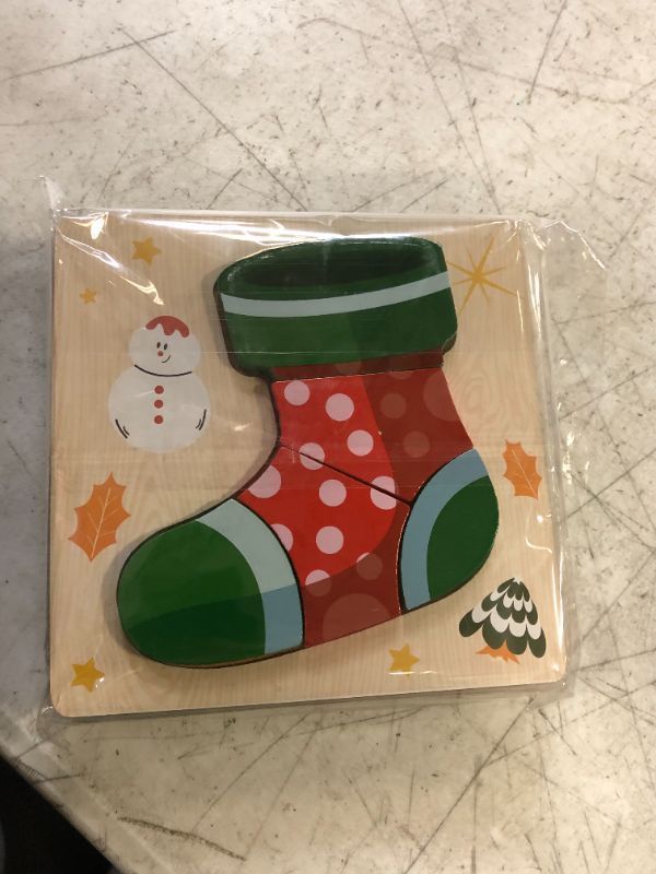 Photo 1 of Pinkiwine 4 Pack Christmas Wooden Puzzles for Kids Toddlers Boys Girls Christmas Toys Stocking Stuffers Party Favors Gifts
