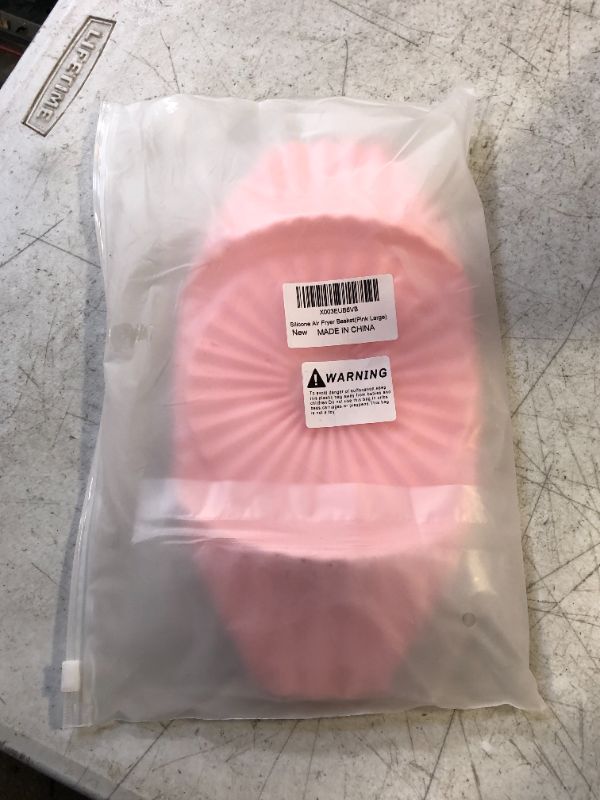 Photo 2 of 7.9inch Air Fryer Silicone Pot, Food Safe Air Fryer Liners Round, Silicone Air Fryer Basket Oven Accessories, Reusable Replacement of Flammable Parchment Liner(Pink, For 3-5QT) Pink X - Large - 7.9inch[Fit 3 - 5 QT]