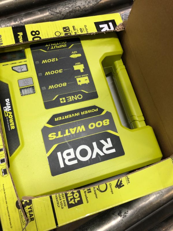 Photo 2 of RYOBI ONE+ 18V 800-Watt Max 12V Automotive Power Inverter with Dual USB Ports - RYi8030AVNM