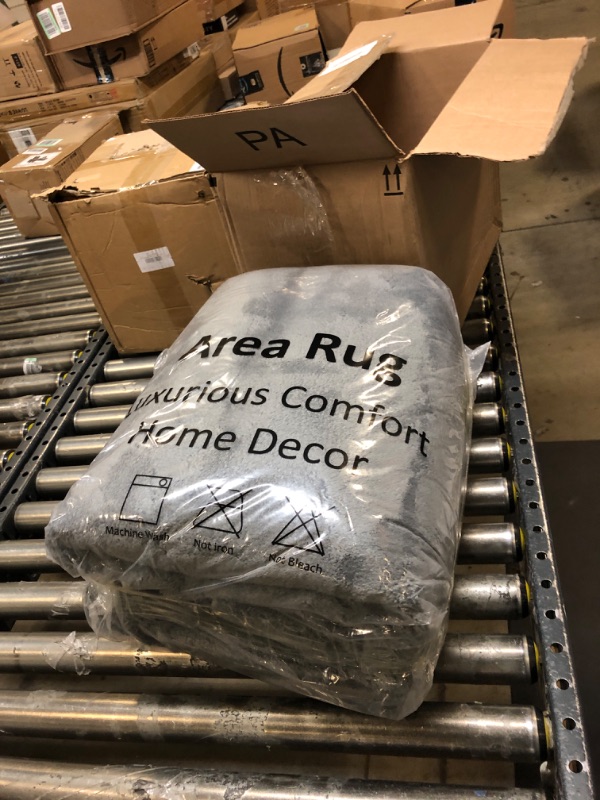 Photo 1 of LIVEBOX Fluffy Area Rug for Living Room,6'x9' Large Washbale Grey Rug for Bedroom, Fuzzy Non Slip Kids Rug for Nursery Room, Shag Faux Wool Rug Indoor Carpet for Teen's Room Home Décor 6' x 9' Grey