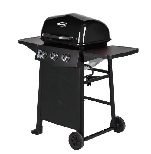 Photo 1 of 3-Burner Open Cart Propane Gas Grill in Black
