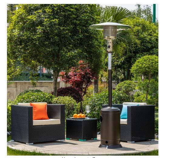 Photo 1 of 47,000 BTU Hammered Mocha Propane Outdoor Flame Patio Heater
