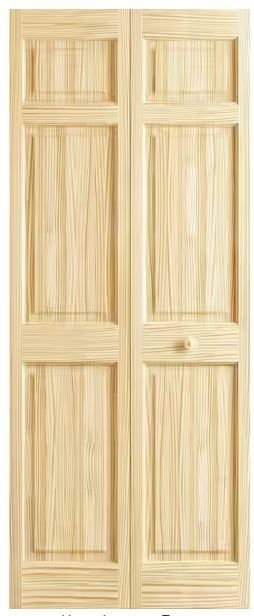 Photo 1 of 30 in. x 80 in. 6-Panel Pine Unfinished Premium Interior Closet Bi-fold Door
