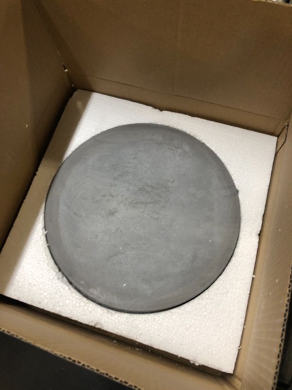 Photo 2 of MyGift 11-inch Modern Gray Concrete Round Bathroom Vanity Tray, Cologne and Perfume Tray for Dresser Top