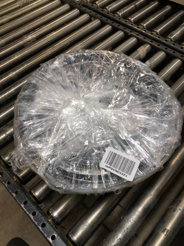 Photo 2 of Frcctre 6 Pack 16 inch Plastic Serving Tray with Clear Lid, Heavy Duty Round Appetizer Serving Trays Catering Tray Party Platters for Vegetable Catering Picnic