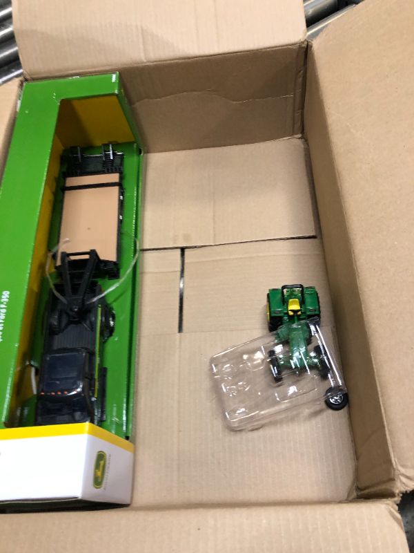 Photo 2 of ERTL 1:32 Scale Ford F350 Pickup and Tractor Set — Includes John Deere Tractor, Ford F350 Pickup and Gooseneck Trailer — 17.25 x 3.2 x 4.5 inches — Ages 3 Years and Up Tractor & Ford