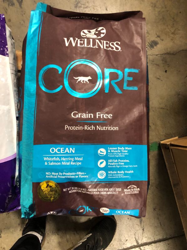 Photo 3 of Wellness CORE Grain-Free High-Protein Dry Dog Food, Natural Ingredients, Made in USA with Real Meat, All Breeds, For Adult Dogs (Ocean Whitefish, Herring & Salmon, 26-Pound Bag) Ocean 26 Pound (Pack of 1) BEST BY MAY 2024 