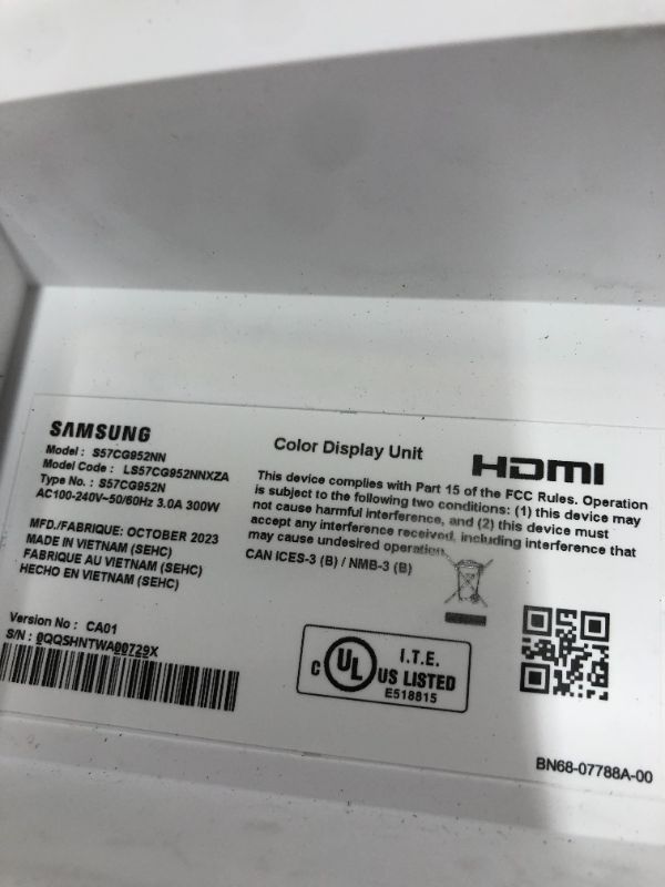 Photo 3 of SAMSUNG 57" Odyssey Neo G9 Series Dual 4K UHD 1000R Curved Gaming Monitor, 240Hz, 1ms with DisplayPort 2.1, Quantum Mini-LED, DisplayHDR 1000, AMD FreeSync Premium Pro, LS57CG952NNXZA, 2023