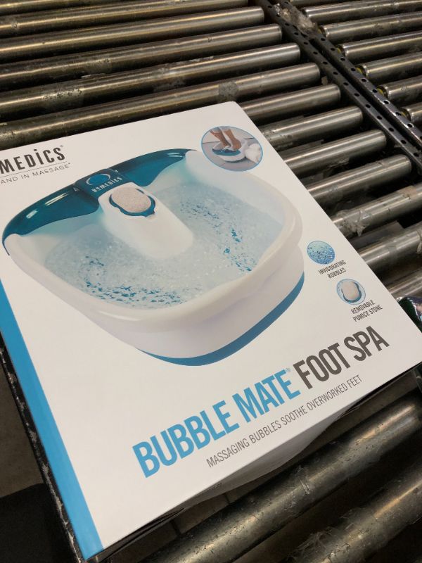 Photo 3 of HoMedics Bubble Mate Foot Spa, Toe Touch Controlled Foot Bath with Invigorating Bubbles and Splash Proof, Raised Massage nodes and Removable Pumice Stone