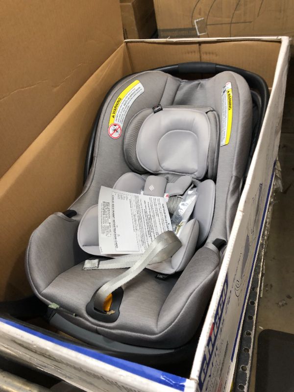 Photo 2 of Chicco KeyFit® 35 Zip ClearTex® Infant Car Seat and Base, Rear-Facing Seat for Infants 4-35 lbs, Infant Head and Body Support, Zip-Open Privacy Shield, Compatible with Chicco Strollers | Ash/Grey Ash KeyFit 35 with Zip Privacy Shield